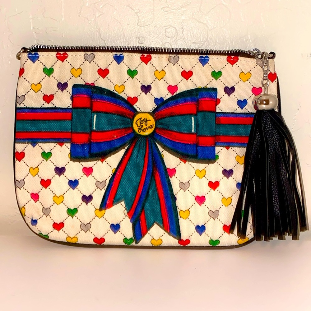Brighton Joy & Love Canvas Crossbody With Detachable Straps NWOT